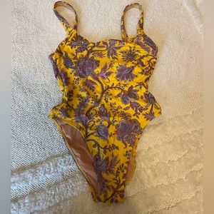 JCrew Yellow Paisley One Piece - size 4